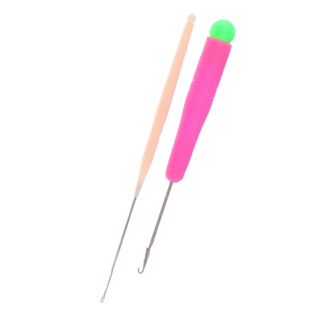 2 Pieces Latch Hook Crochet Weaving Needle Lock Hair Extension Rug Making