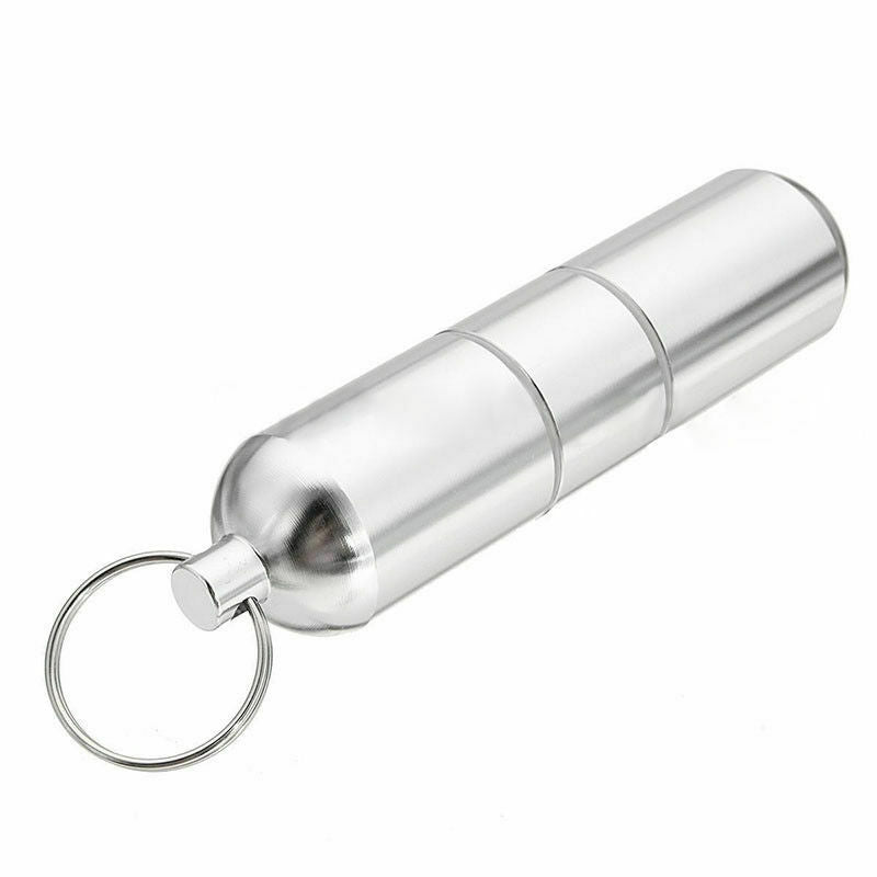 Mini Aluminum Case Pouch Pocket Camping Keychain Ring