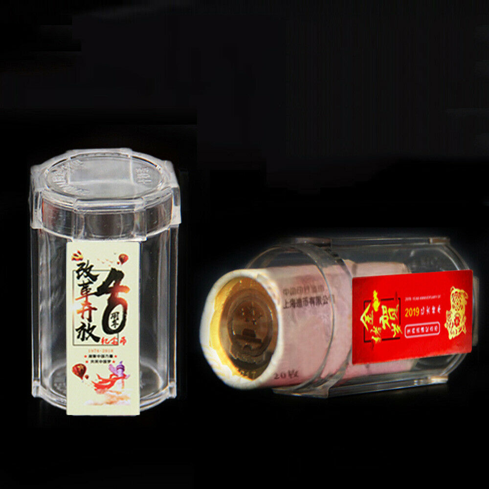 27mm Commemorative Coin Storage Tube Empty Protector Box Holder 20 Coins Collect