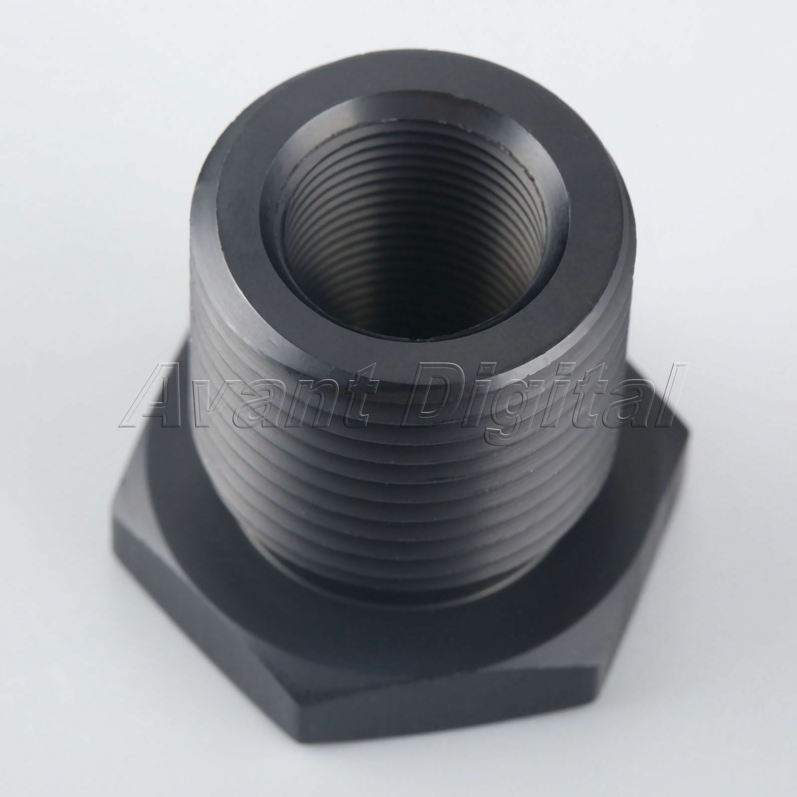 Aluminum Automotive Oil Filter Threaded Adapter 1/2-28 to 3/4-16 Black Anodized