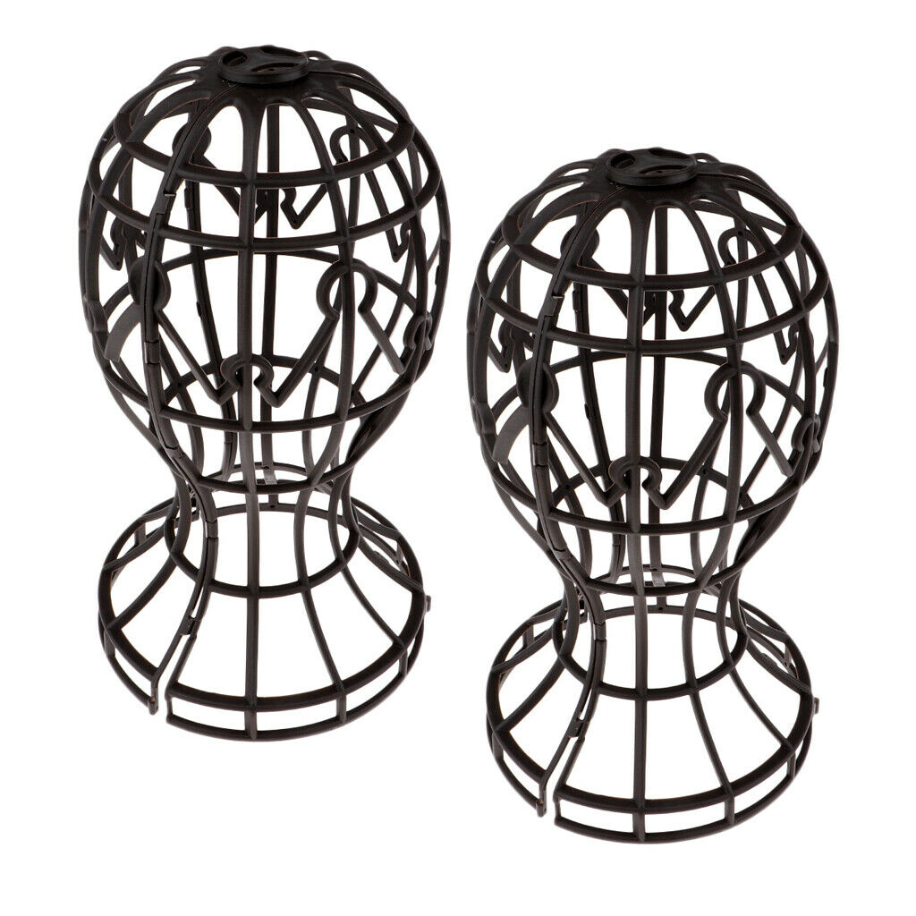 2 Packs Plastic Collapsible Wig Drying Styling Display Holder Stand Shelf