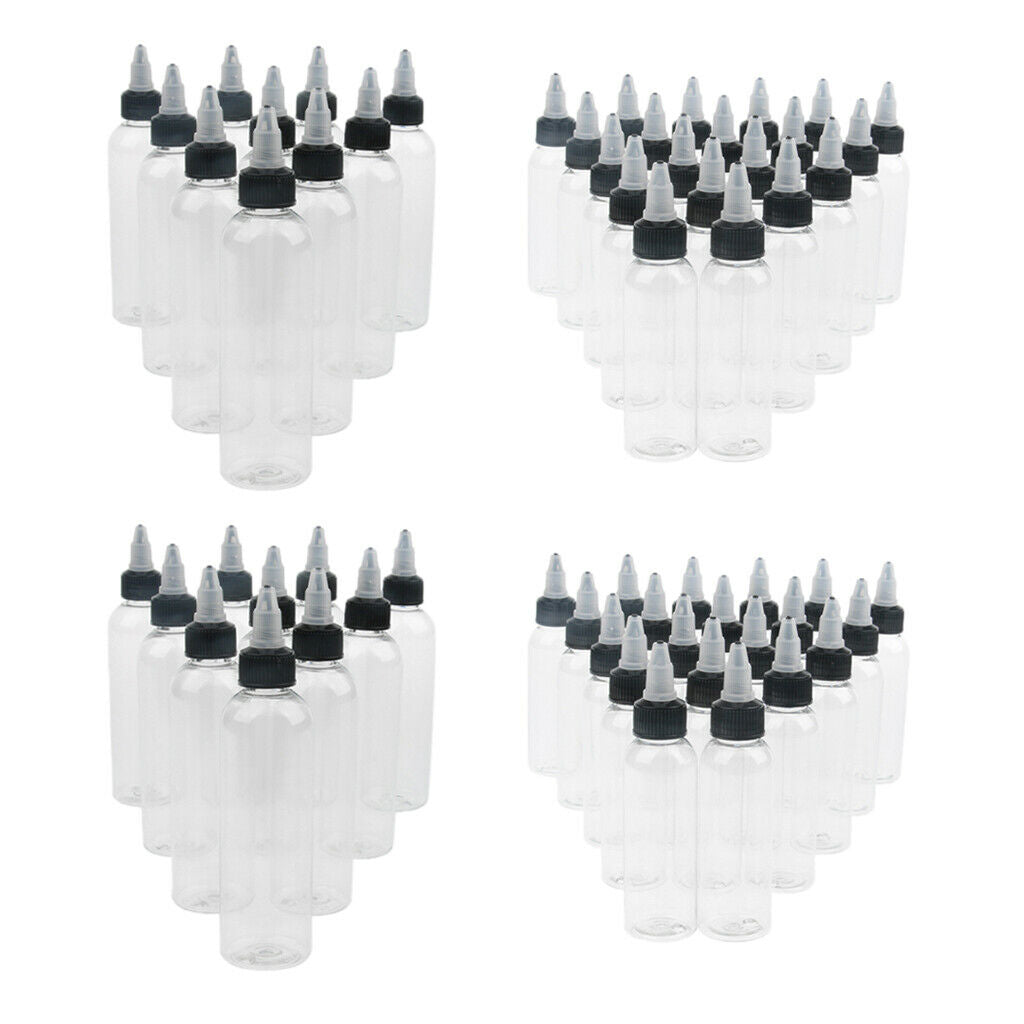 60Pcs Empty Plastic  Bottle with  Top  Tip Applicators 60/120ml