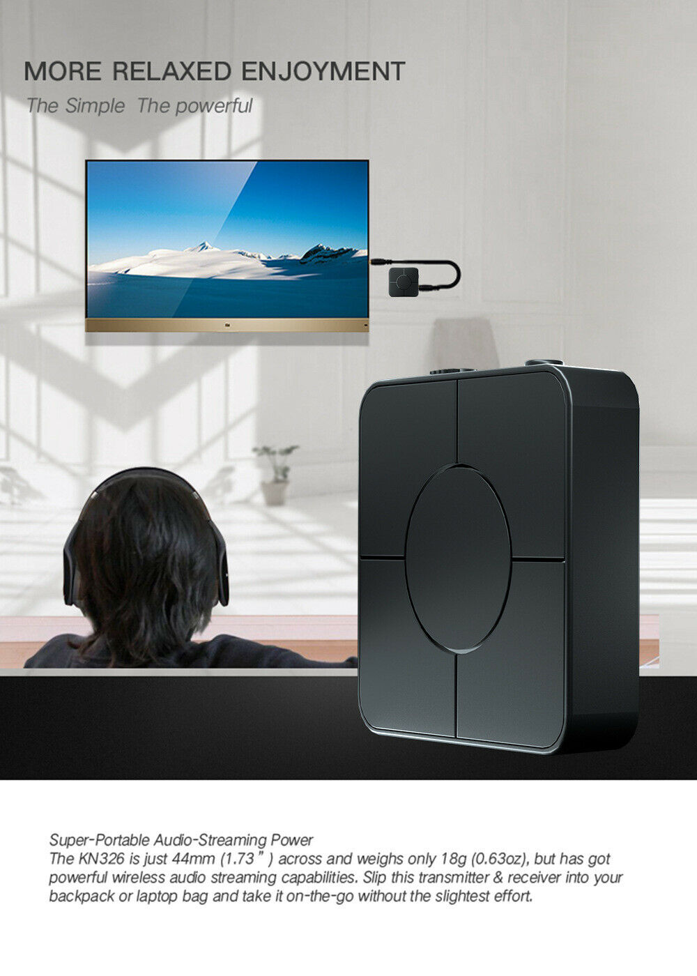 Bluetooth 5.0 audio transmitter receiver, wireless car hands-free call KN326