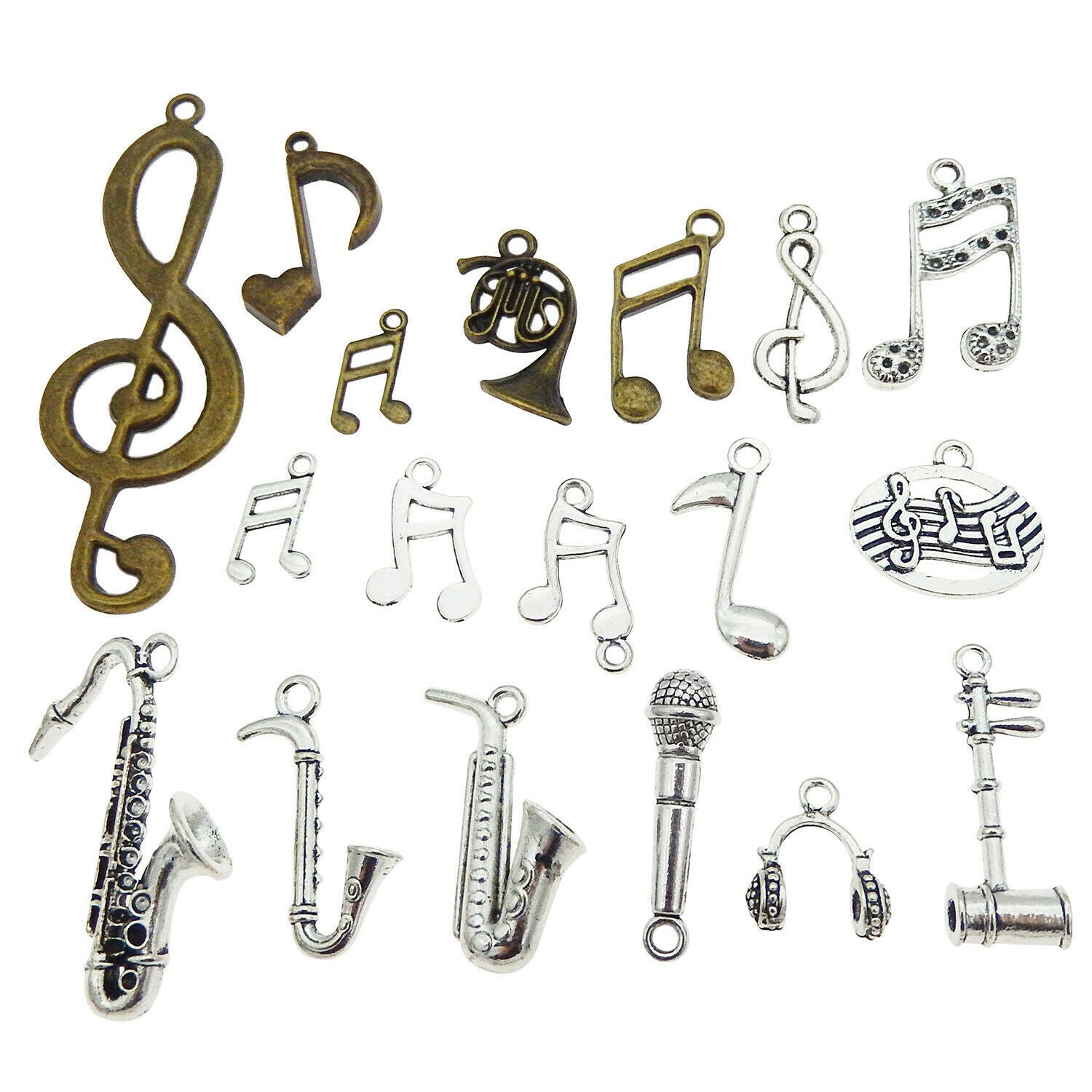 Lot of 20 Retro Alloy Musical Instruments Pendant Jewelry Making Findings 2-3cm