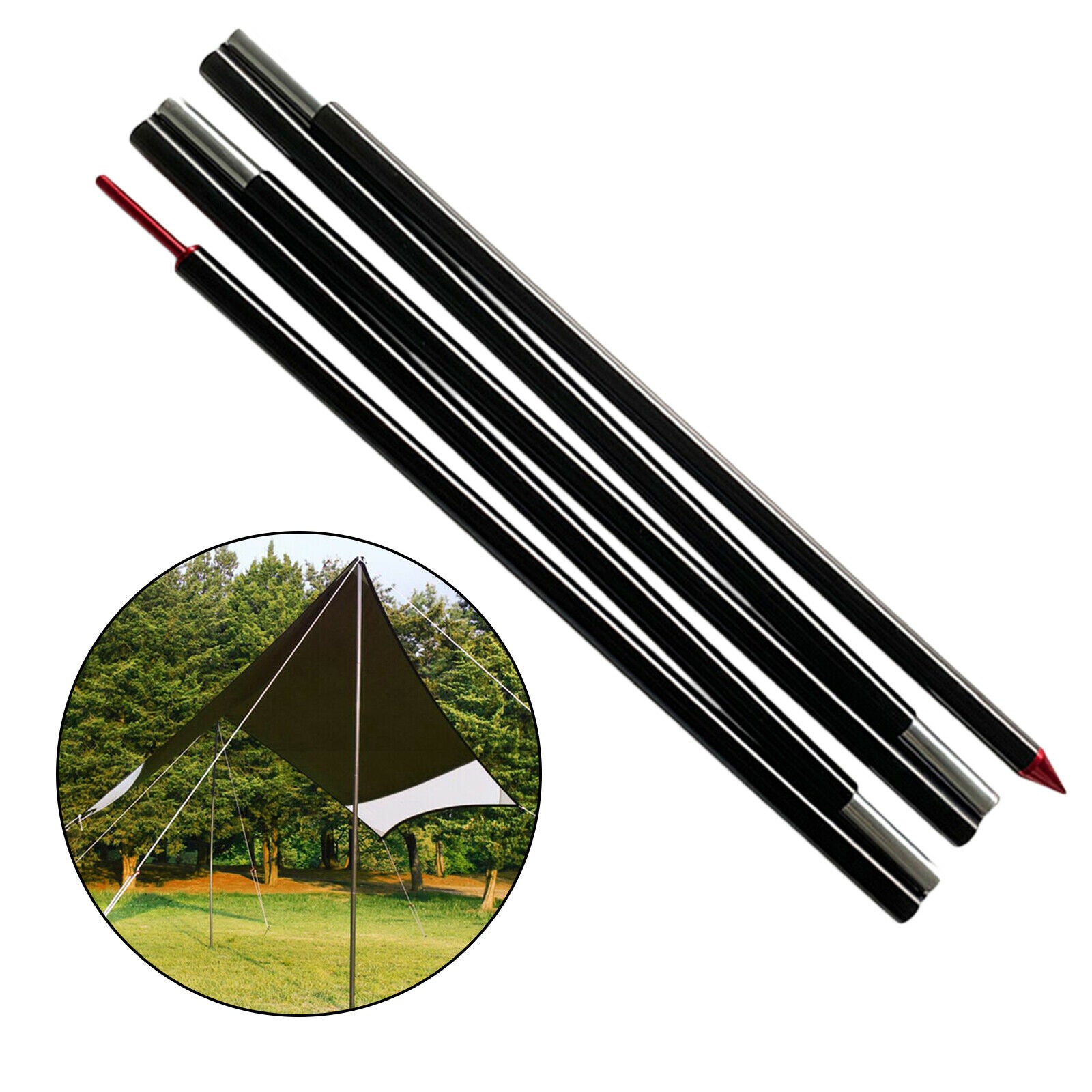 Portable Tarp Poles Camping Backpacking Canopy Awning 1 Person Tent Rod