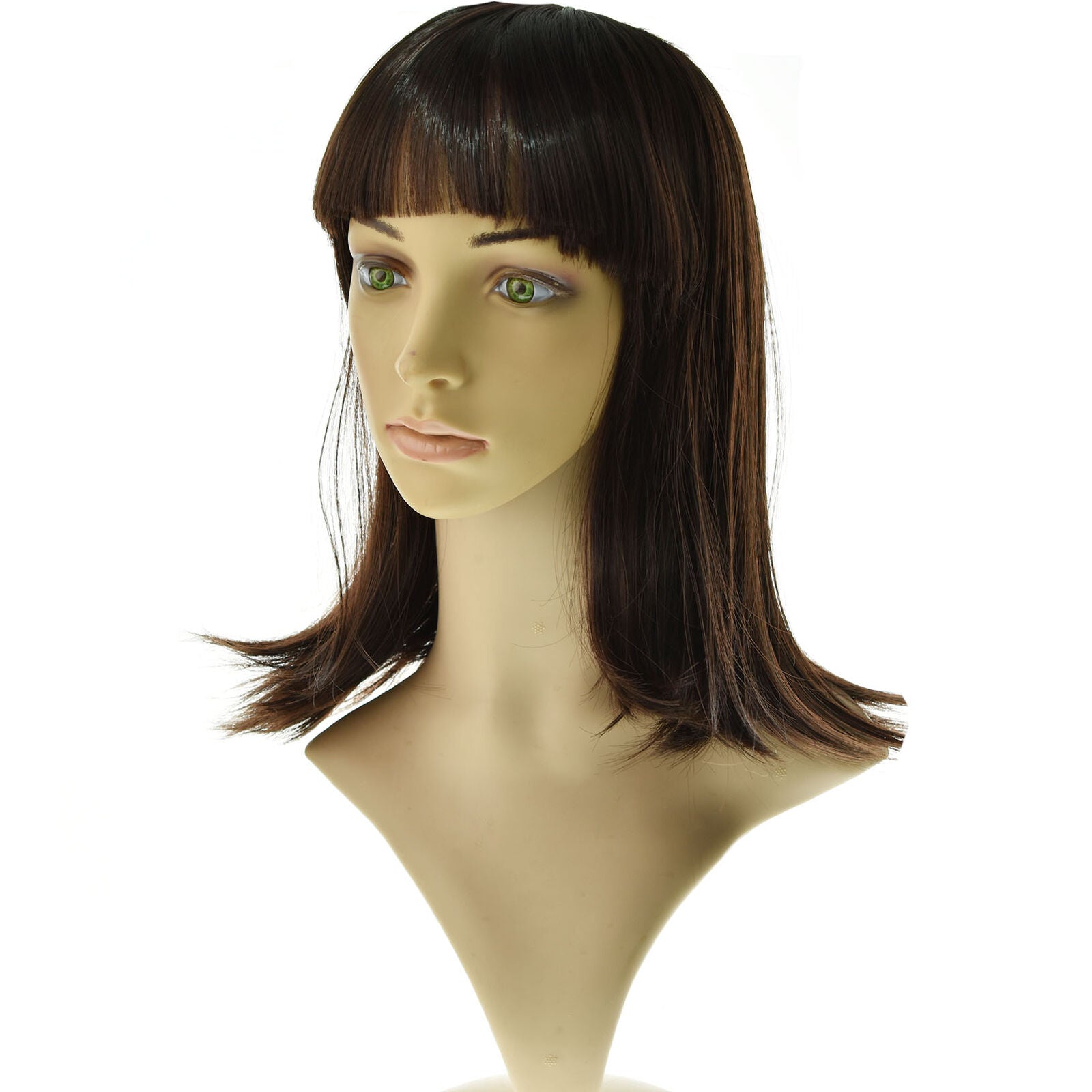 Fashion Element Brown Wigs with Side Bangs Heat Resistant Party Wigs for Women