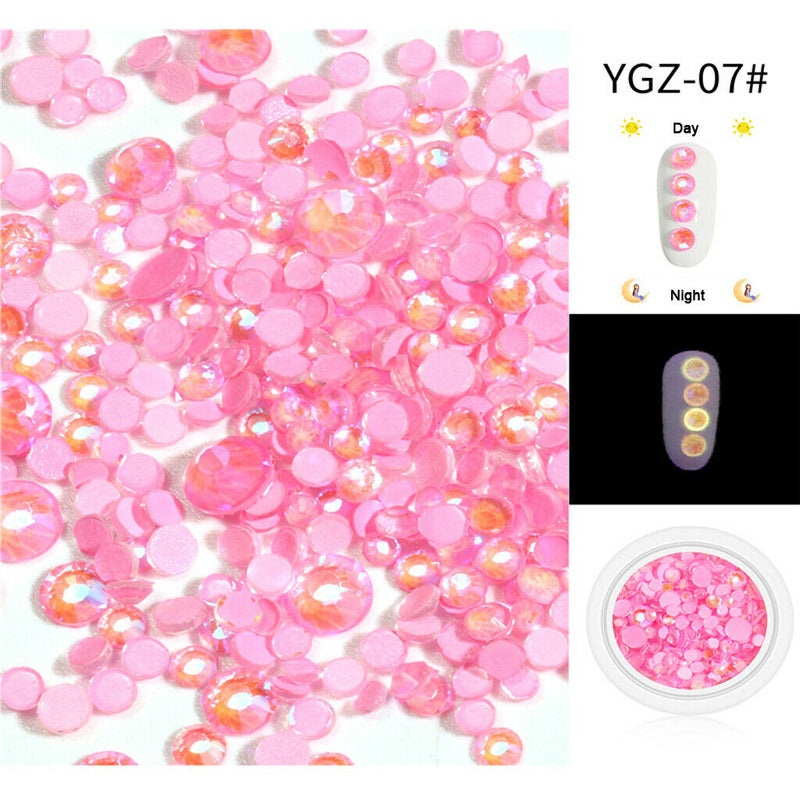350 Nail Rhinestones DIY Charms Gem Stones 6 Sizes for Nails Face Body Pink