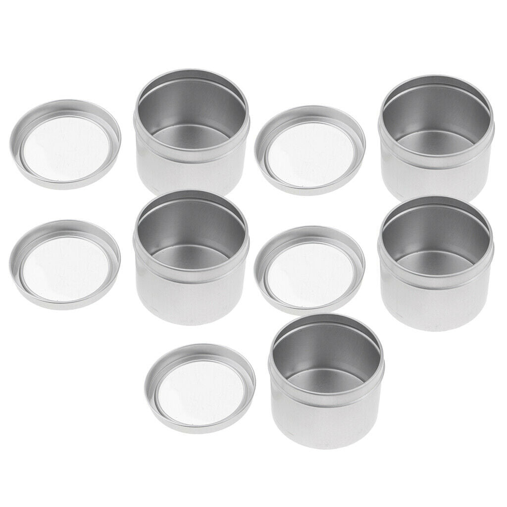 5x Empty Cosmetic Aluminum Tin Storage Pot Round Containers Screw Lid Bottle