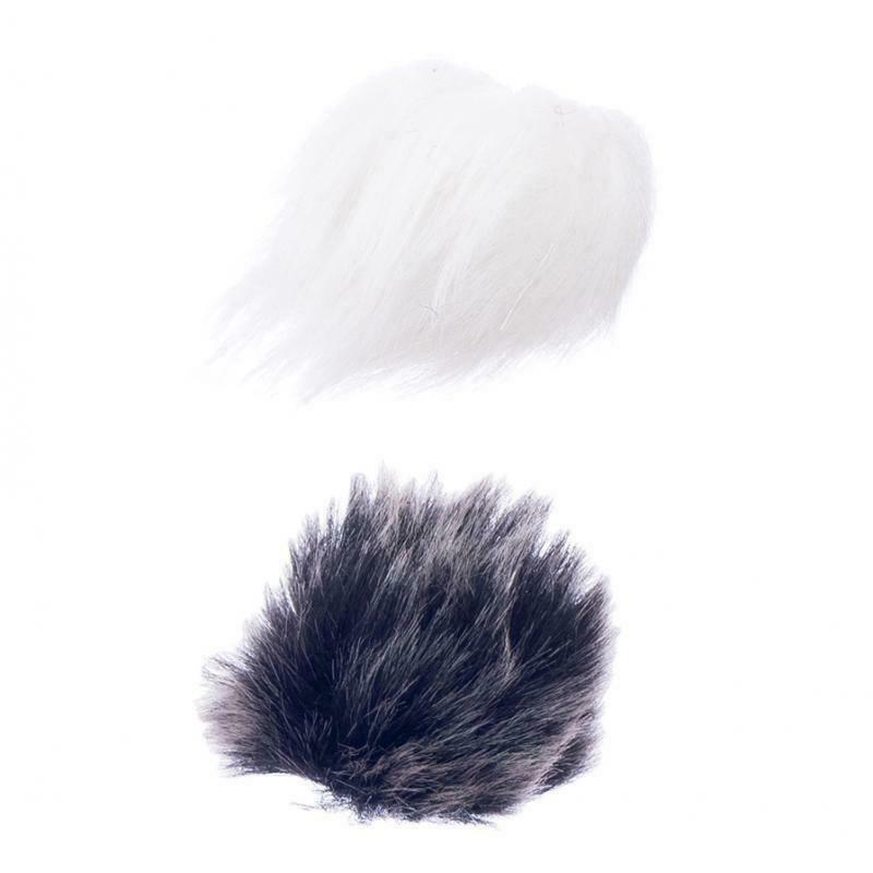 Black +White Fur Microphone Windscreen for Lapel Lavalier Mic 0.5cm