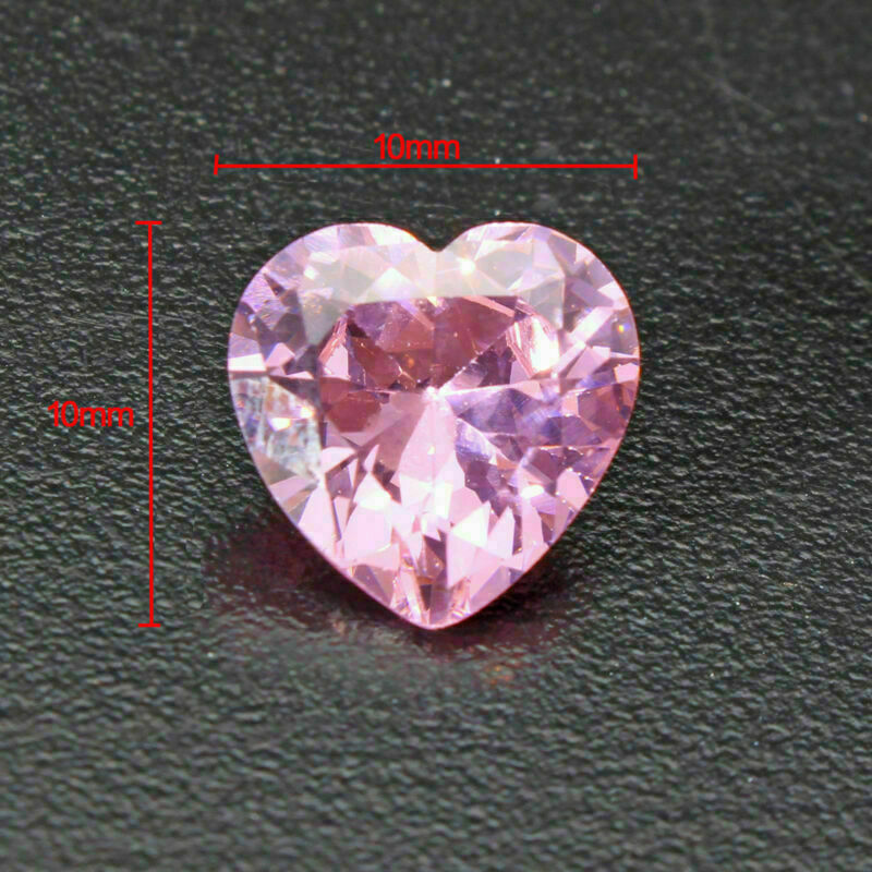 10x10mm Light Pink Sapphire Heart Shaped Faceted Cut VVS Loose Gems Gift 5.51ct