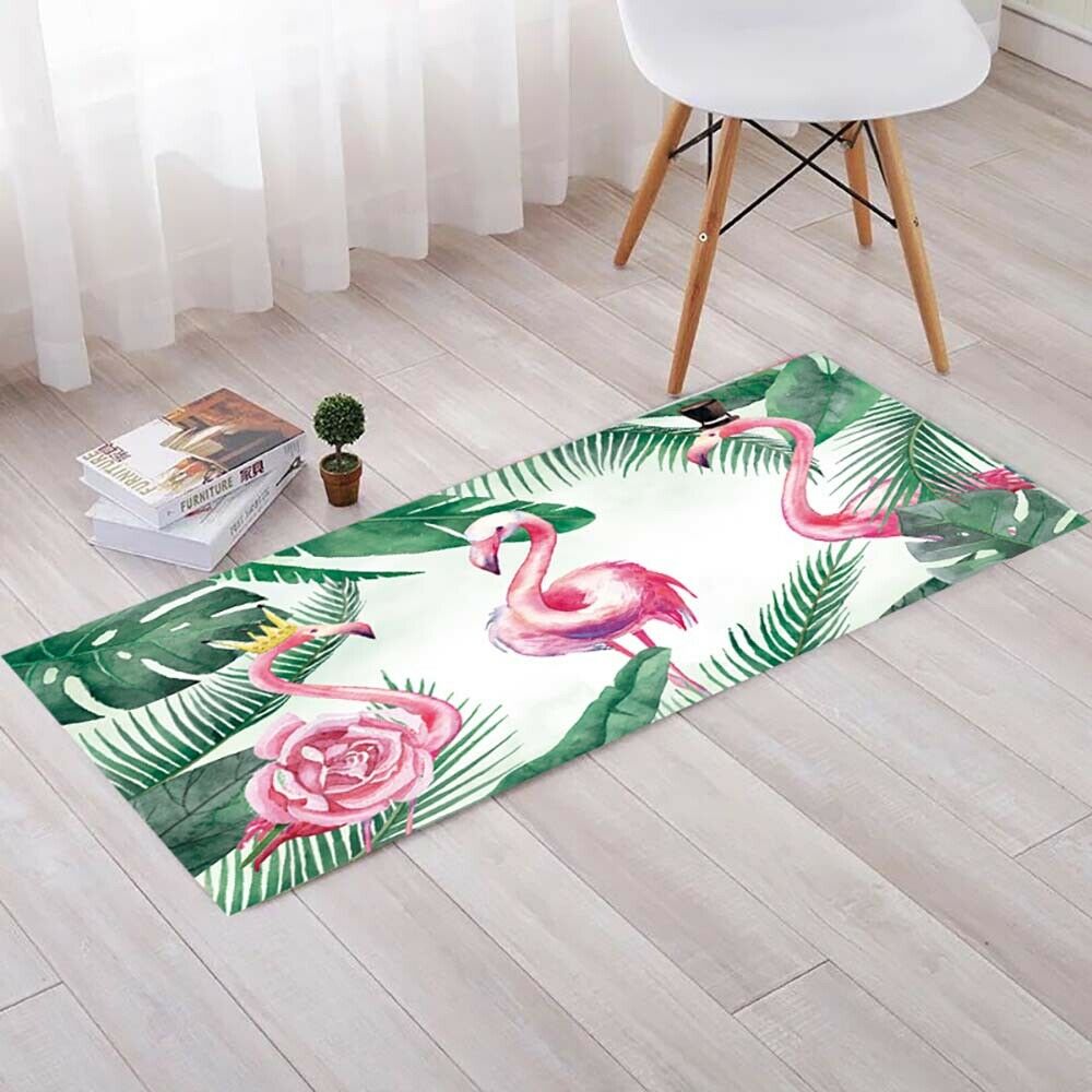 New Tropical Leaf Flamingo Floor Stickers Bathroom Kitchen Waterproof Non-slip