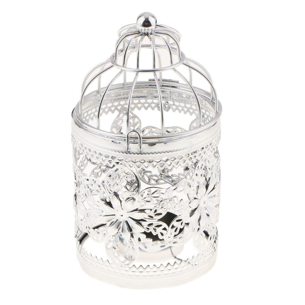 2pcs Birdcage Tealight Holder Metal Hollowed Candle Holder for Wedding Party