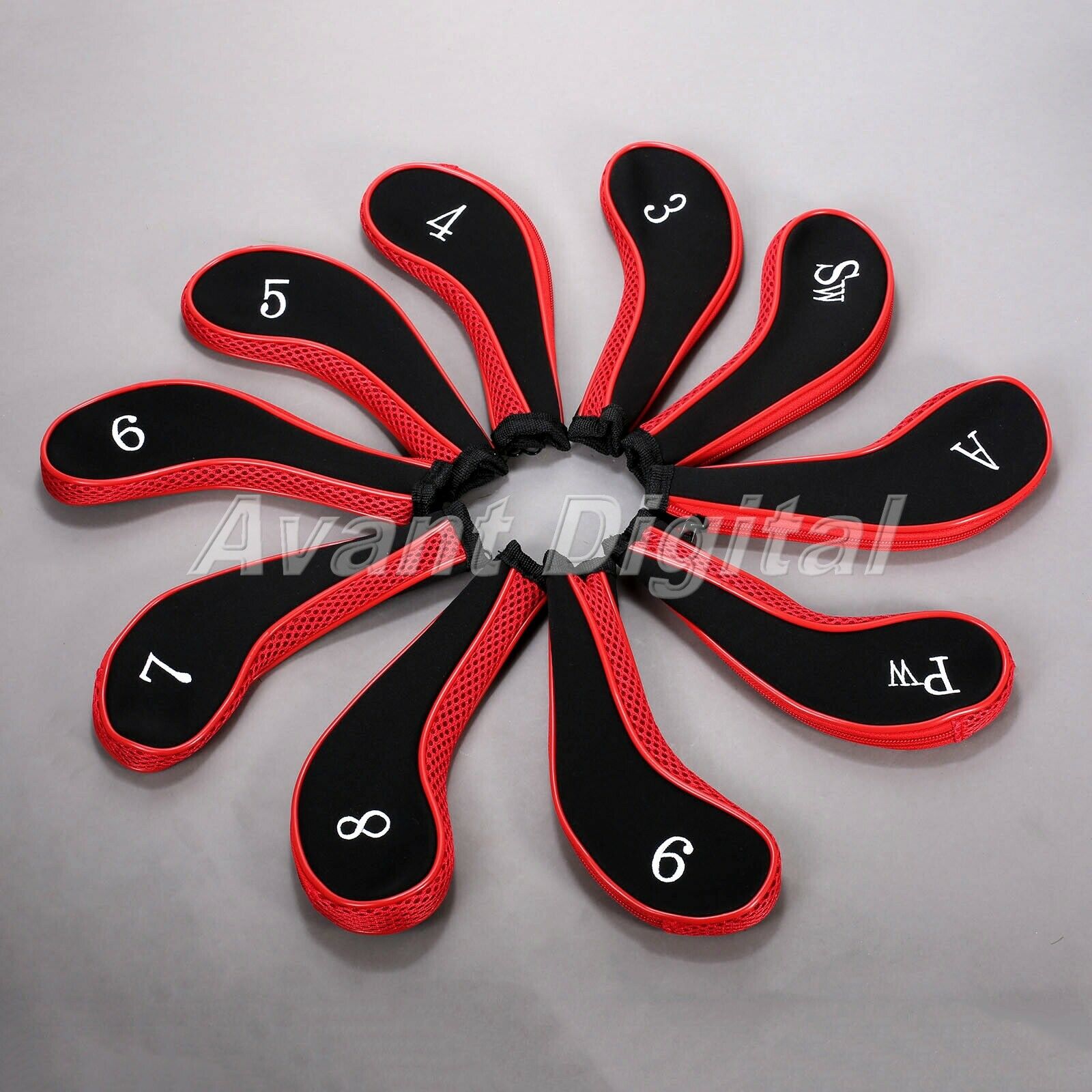 10pcs HOT Golf Club Head Cover Protector Case Iron Set Sock Driver Fairway Tool
