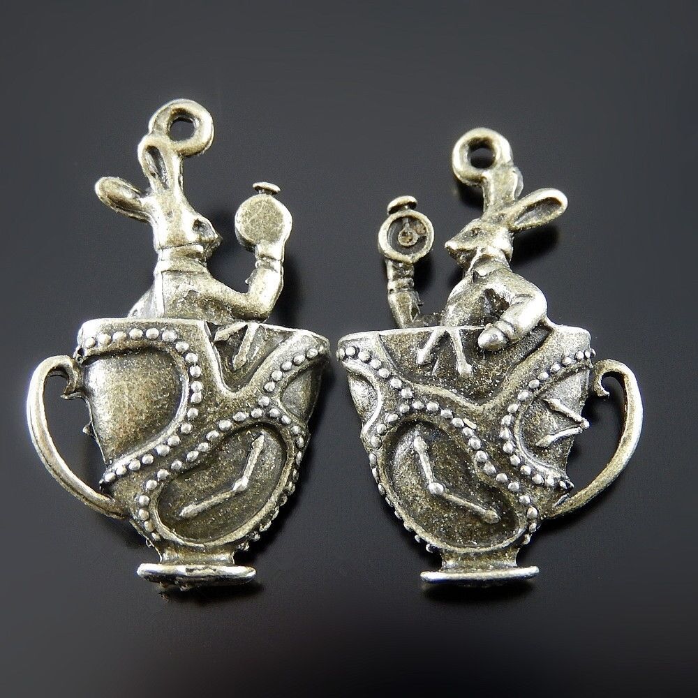 10 pcs Antiqued Bronze Zinc Alloy Rabbit Look Charms Necklace Pendants 51981