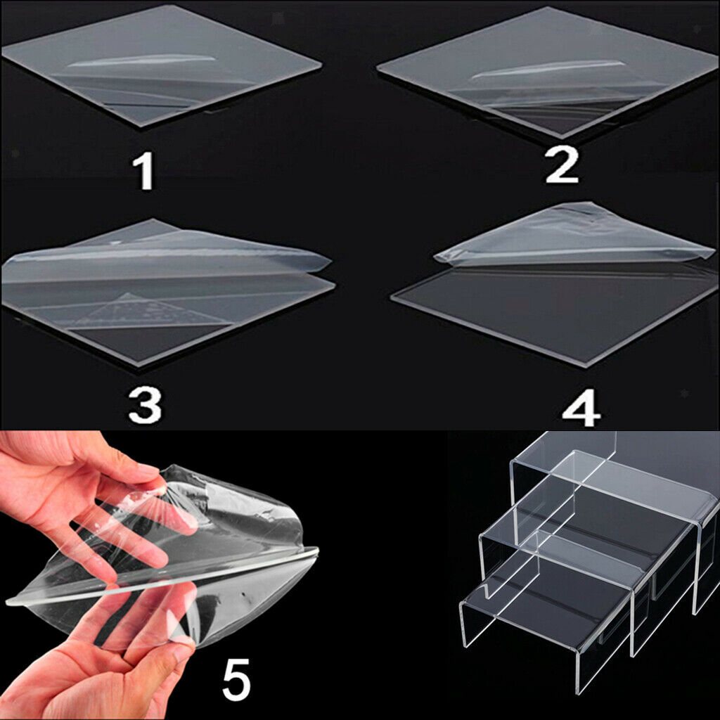 Clear Medium High Low Profile 3-Piece Display Shelf Set