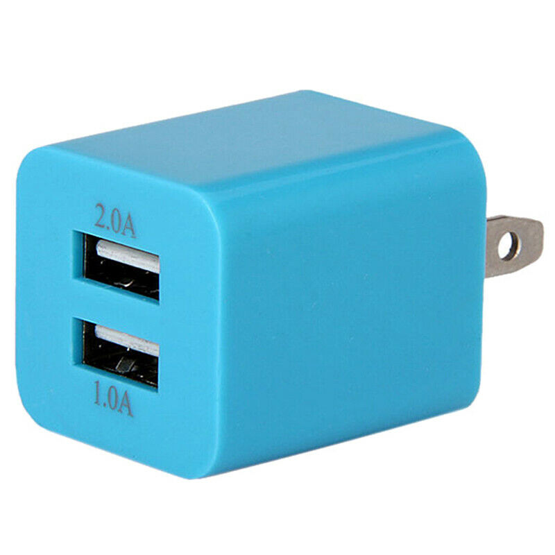 Color 2 Ports USB Output 5V Wall Charger Plug Travel Power Adapter Phone