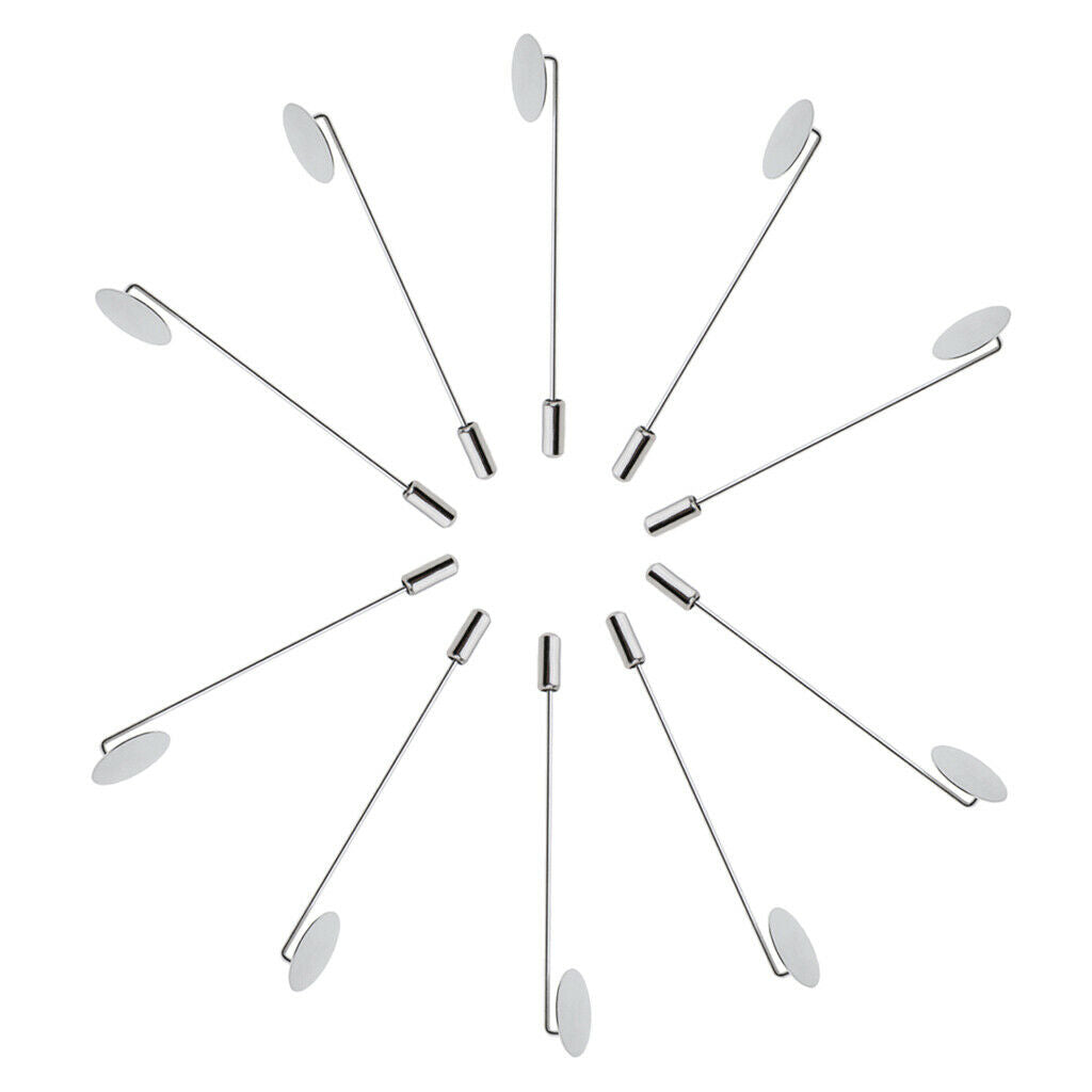 30 pcs Steel Protectors End Hat Lapel Hijab Brooch Pins 1.5cm Blank Tray Pad