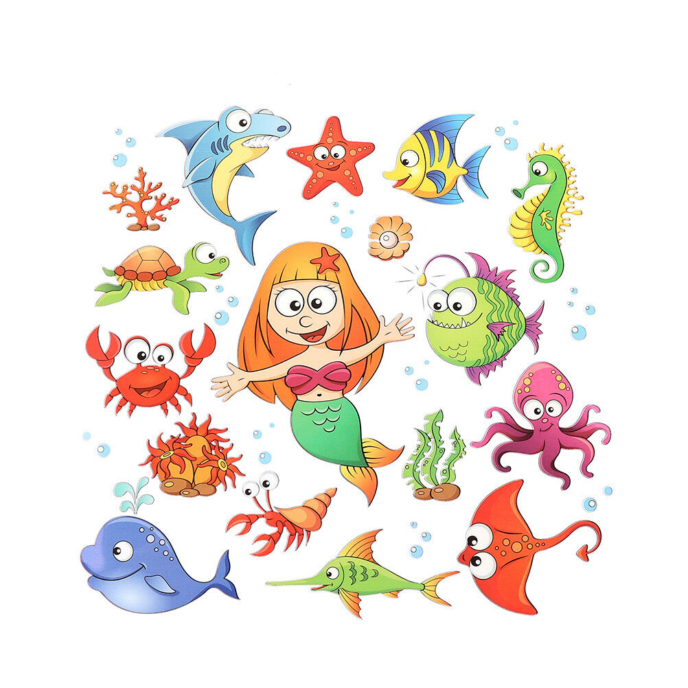 mermaids fish clothes patches heat transfer stickers printings iron on appliq Qx