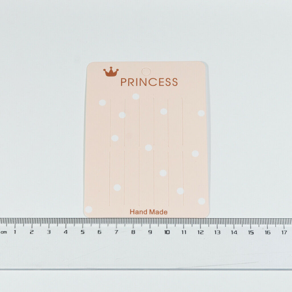 40 Pieces Jewelry Display Paper Cardboard Hair Clip Accessory Card Pink dots