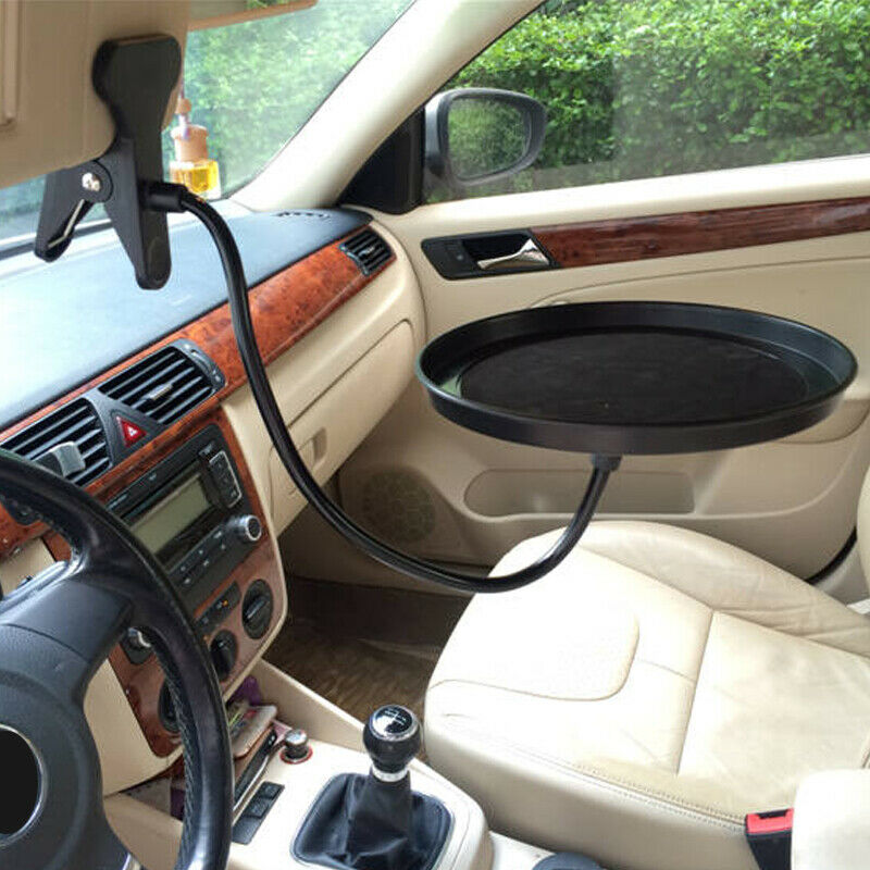 Flexible Round Car SUV Cup Holder Coffee Beverage Table Stand Food Tray Clip on