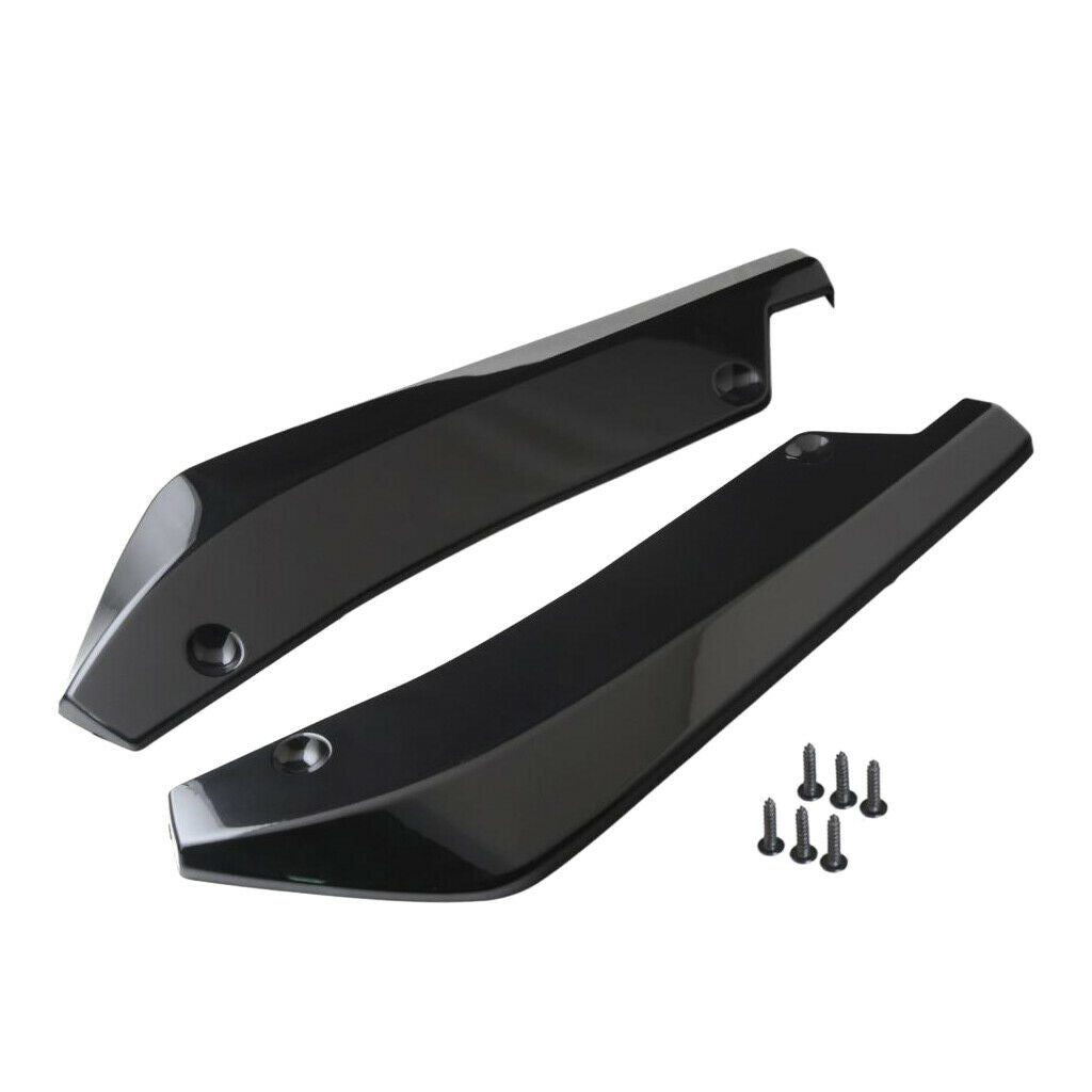 2 Pieces Universal Car Rear Bumper Lip Splitter Fins Spoiler Protector Black