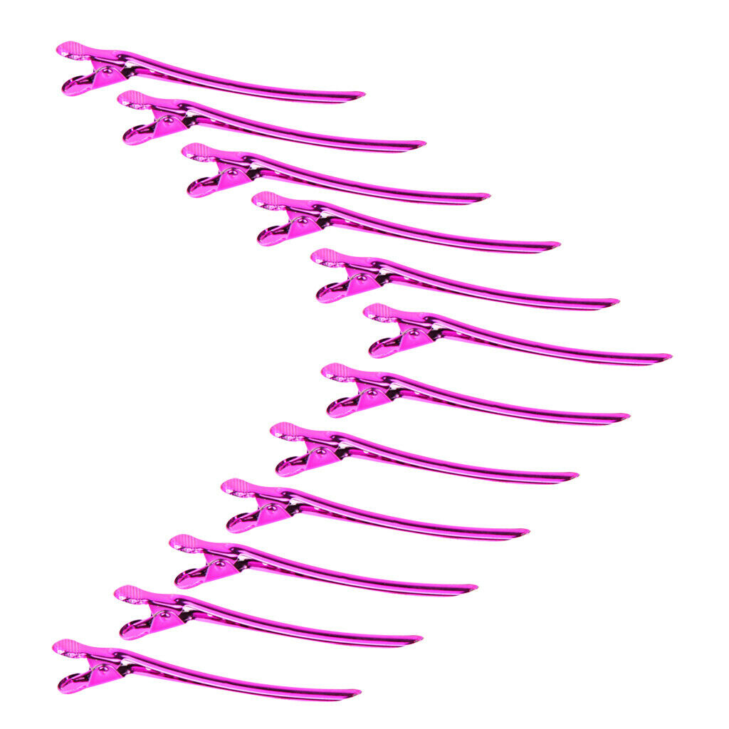 12 IRON METAL Barber Cut Alligator Barrettes Clamp Barrettes