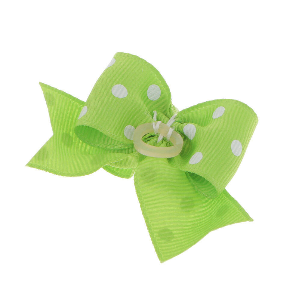 10pcs Pet Dog Puppy Cat Flower Headdress Hair Ribbon Bows with Rubber Band
