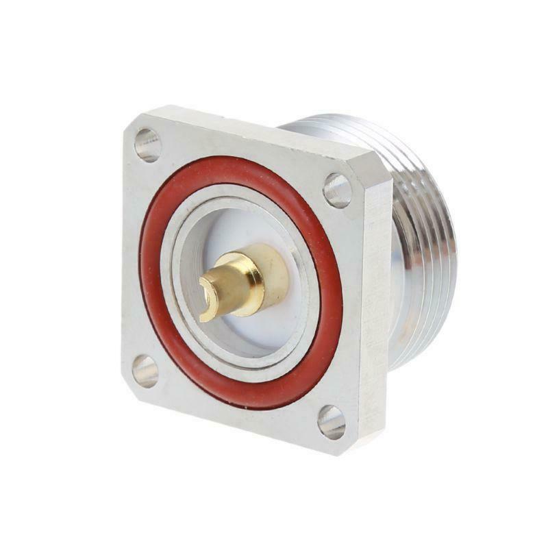 L29 7/16 Din Female Jack Center Connector With 4 Holes Flange Deck Solder Cup RF