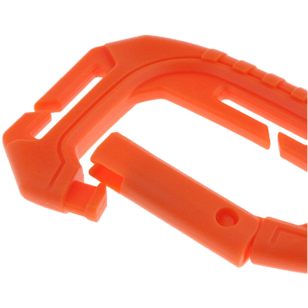 Heavy Duty Plastic Carabiner Clip Snap Hook Spring Loaded Carabina  Orange