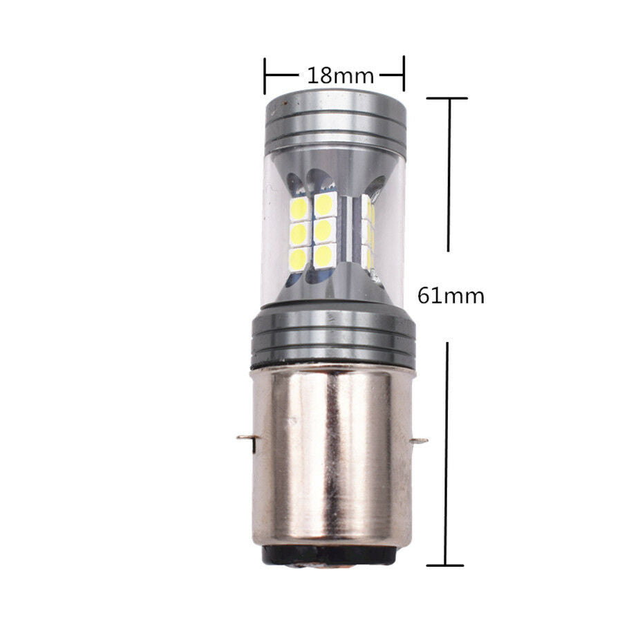 100W 3-Side 22SMD White BA20D Motorcycle Headlight Hi/Lo Beam DRL Driving Light