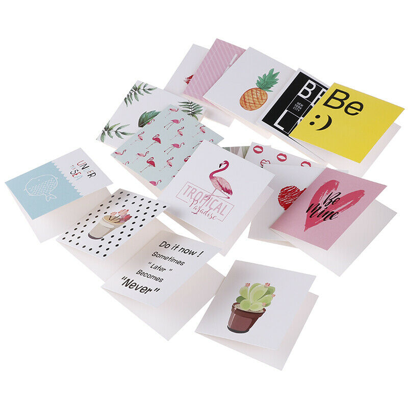 10pcs/set Cartoon Birthday Greeting Cards Blank New Year Greeting Postc .l8