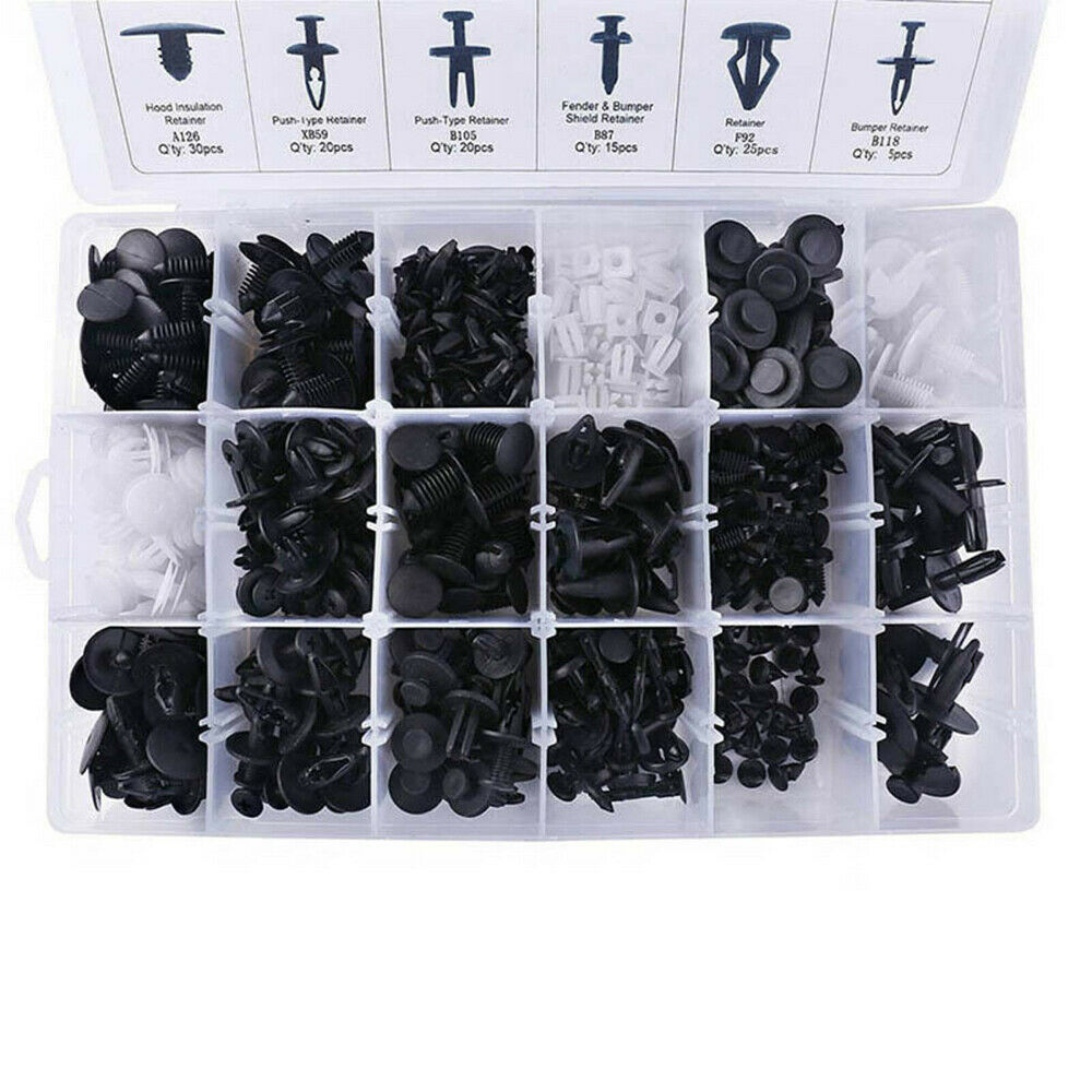 415Pcs Auto Car Body Plastic Push Pin Rivet Trim Fastener Clip Screwdriver Nylon