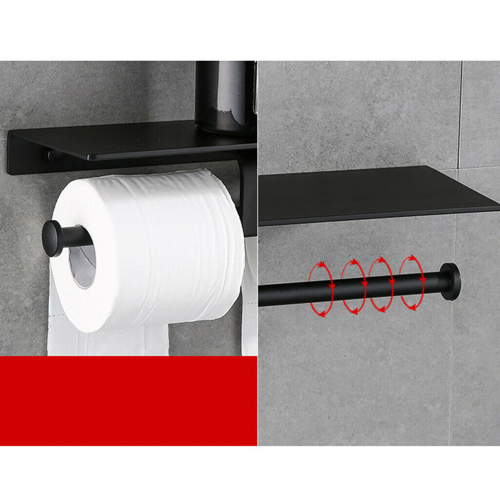 Bathroom Toilet Paper Holder Home No Drilling Double Roll Tissue Dispenser