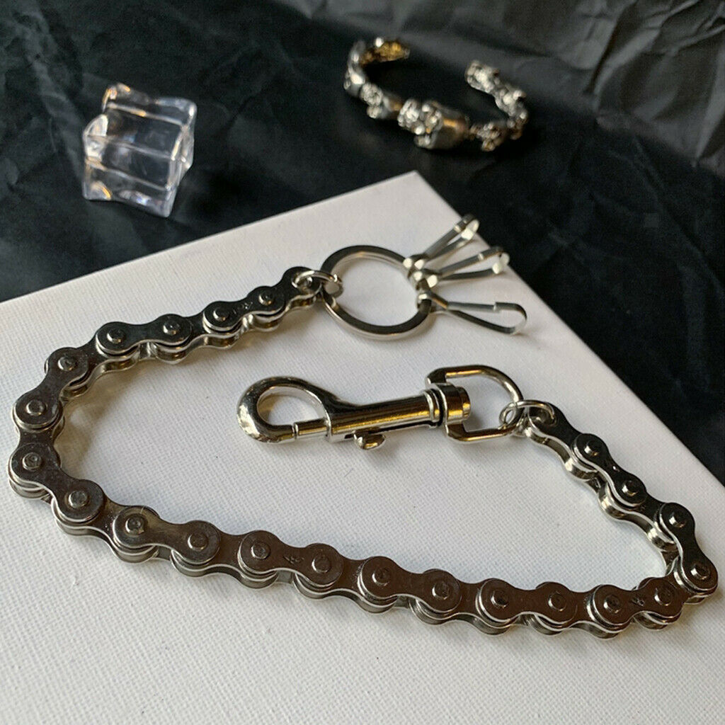 Men's Bicycle Chain Key Chain Biker Hip Hop Jean Wallet Chains with Lobster