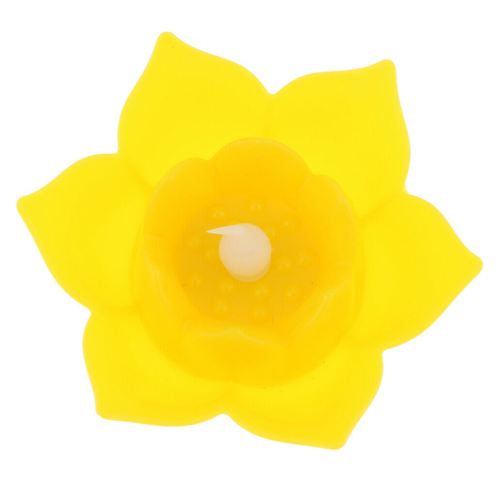 LED Lotus Lamp Floating Water Wishing Artificial Candle Lights Yellow