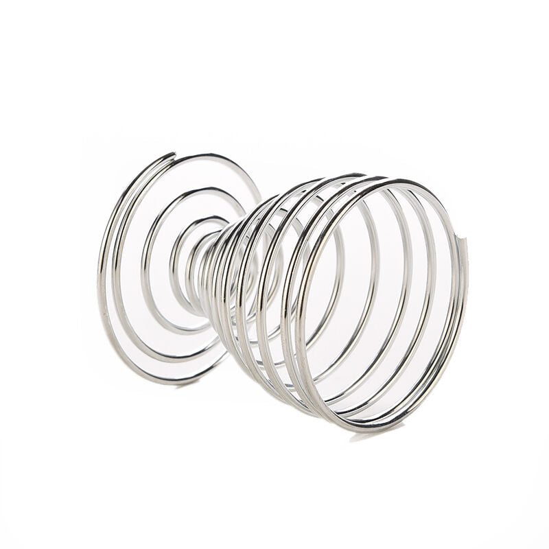 Metal Egg Cup Set Spiral Kitchen Breakfast Hard Boiled Spring Holder Egg Cup Fad
