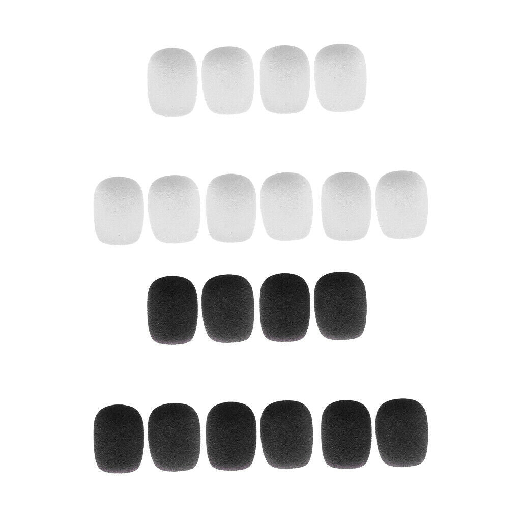 Durable 20pcs Black White Sponge Microphone MIC Covers Protector 28x22x8mm
