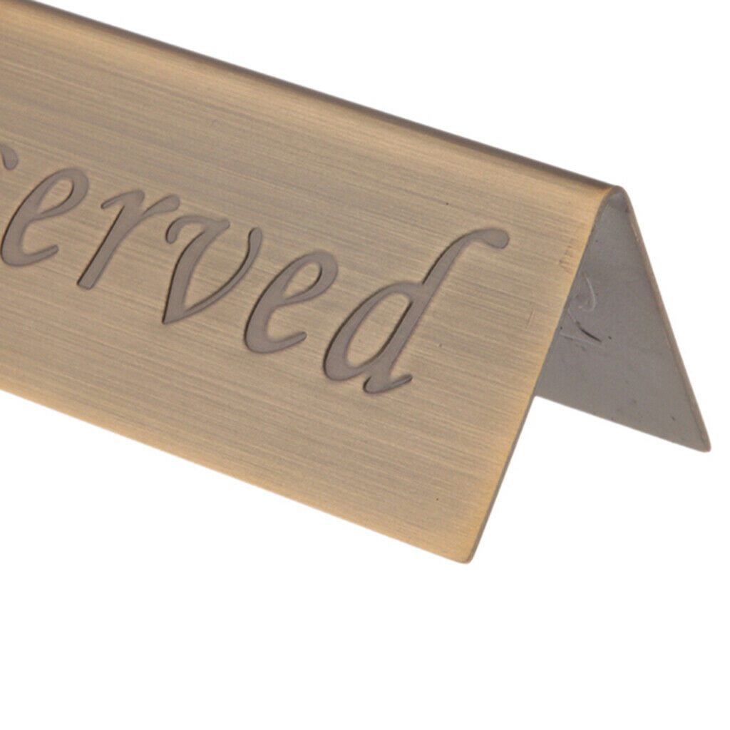 Stainless Steel Reserved Table Sign Wedding Club Tabletop Decor Bronze