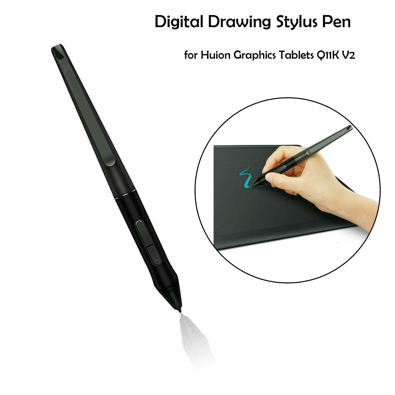 Battery-Free Digital Stylus Pen PW500 for Huion Graphics Drawing Tablets Q11K BK