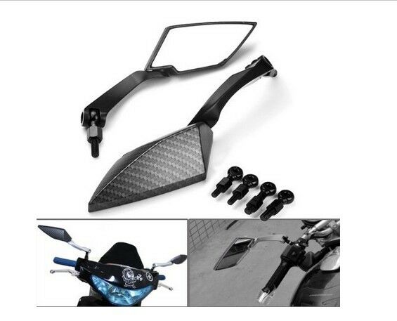 Carbon Mirrors 8mm 10mm For Screws 7/8" handlebar Suzuki B-King SFV650 Boulevard