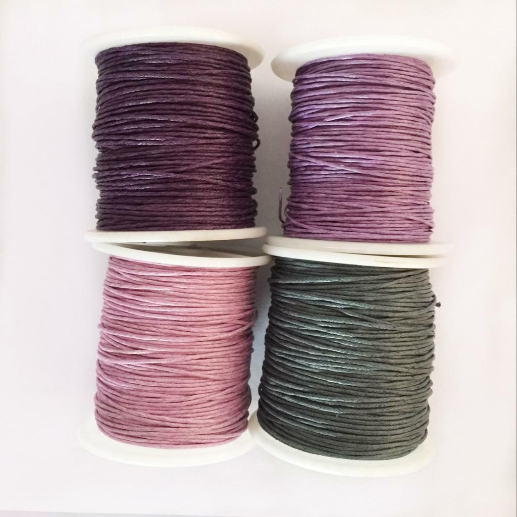 8 Rolls 80m Waxed Cotton Cord String Rope Jewelry Making Findings 1mm Wide