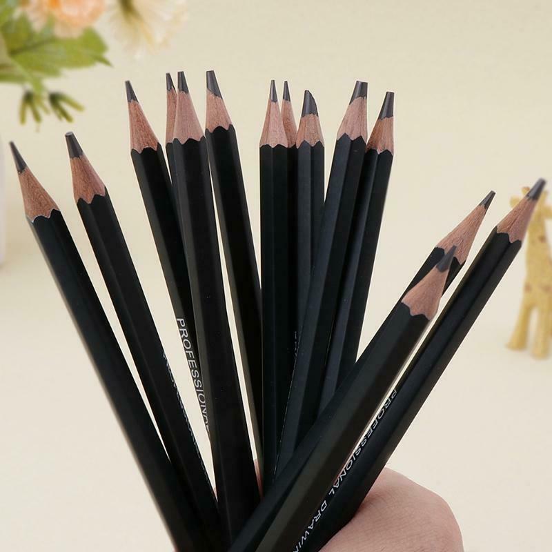 14 Pcs Sketch Art Drawing Pencil 12B 10B 8B 7B 6B 5B 4B 3B 2B 1B HB 2H 4H 6H