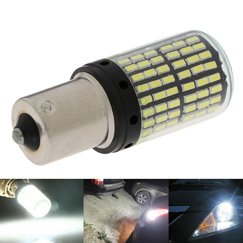1x White 1156 7506 P21W BA15S LED 3014 144SMD Car Turn Signal Light BulbsY1