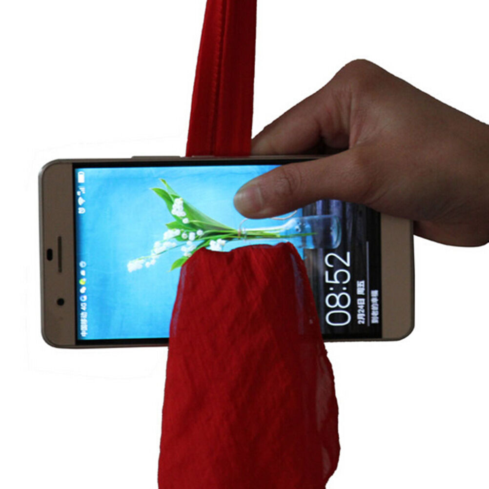 Magic Red Silk Thru Phone by Close-Up Street Magic Trick Show Prop Tool `.JCBDD