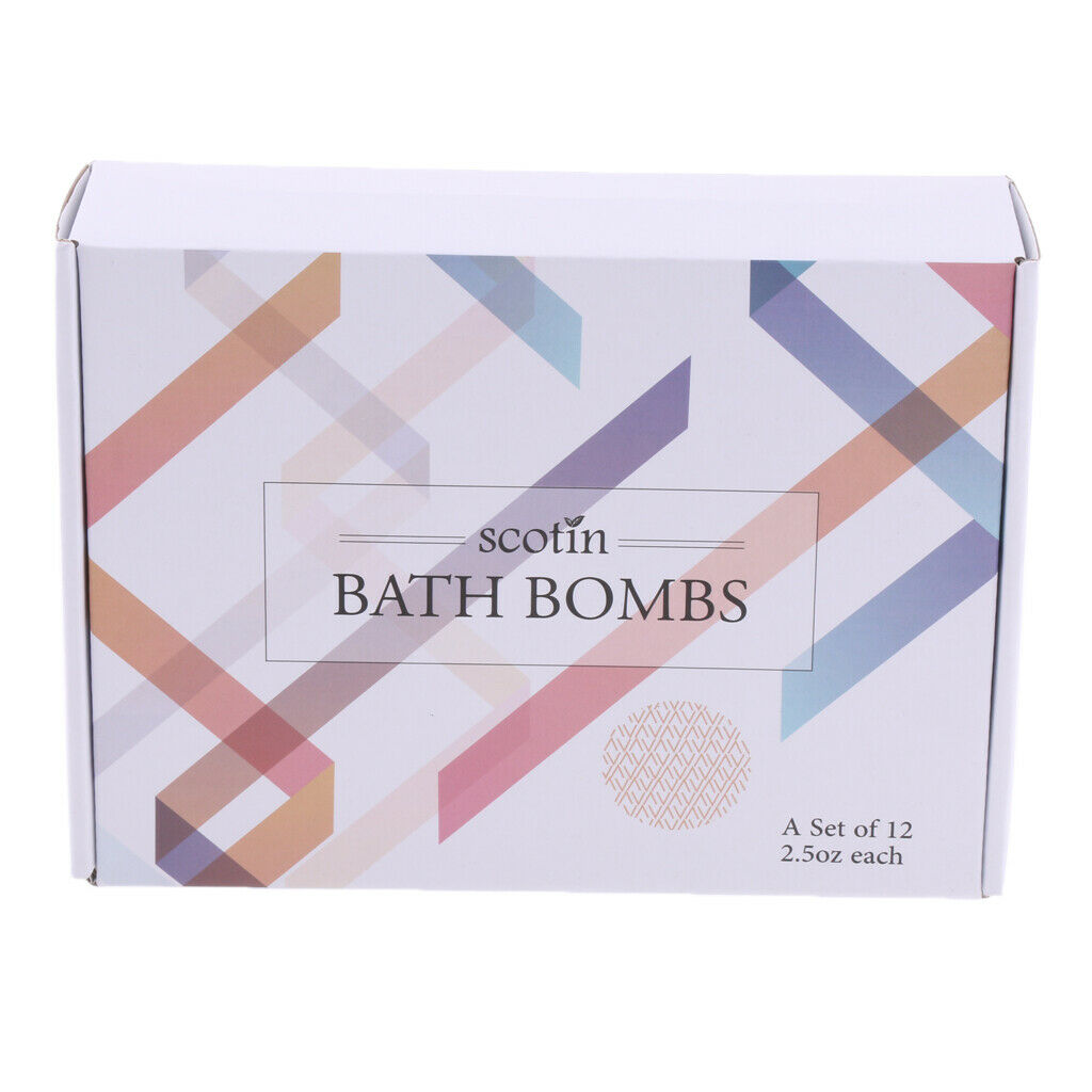 12 Packs Bath Salt Gift Set Kit Women Fizzy Bath Bomb Moisturizing Dry Skin 70g