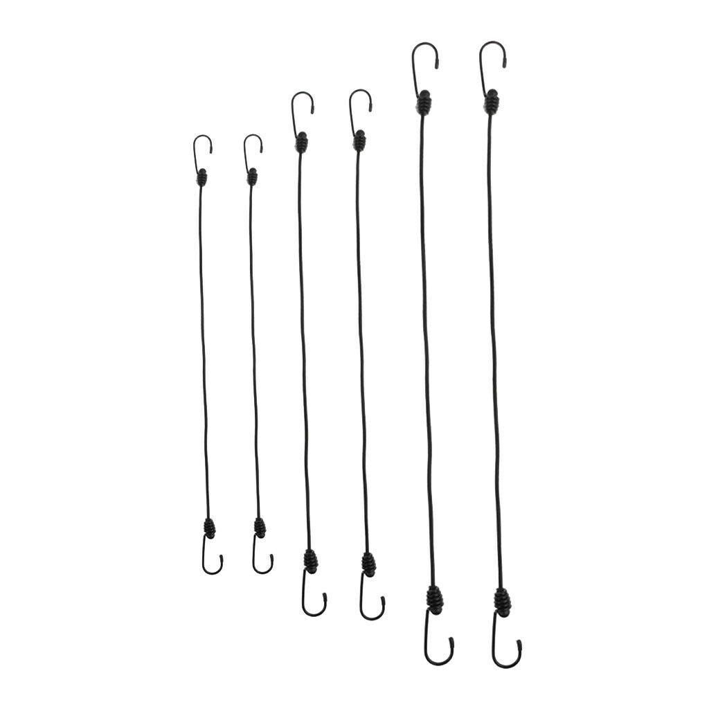 6pcs 47cm 60cm & 76cm Bungee Shock Cord Tarp Elastic Rope - Tent/Tarp Fixing