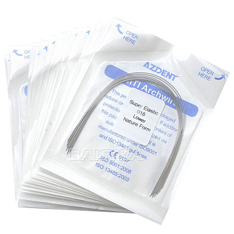 100 Packs Orthodontic Super Elastic Niti Nature Form Round Arch Wires 018 Lower
