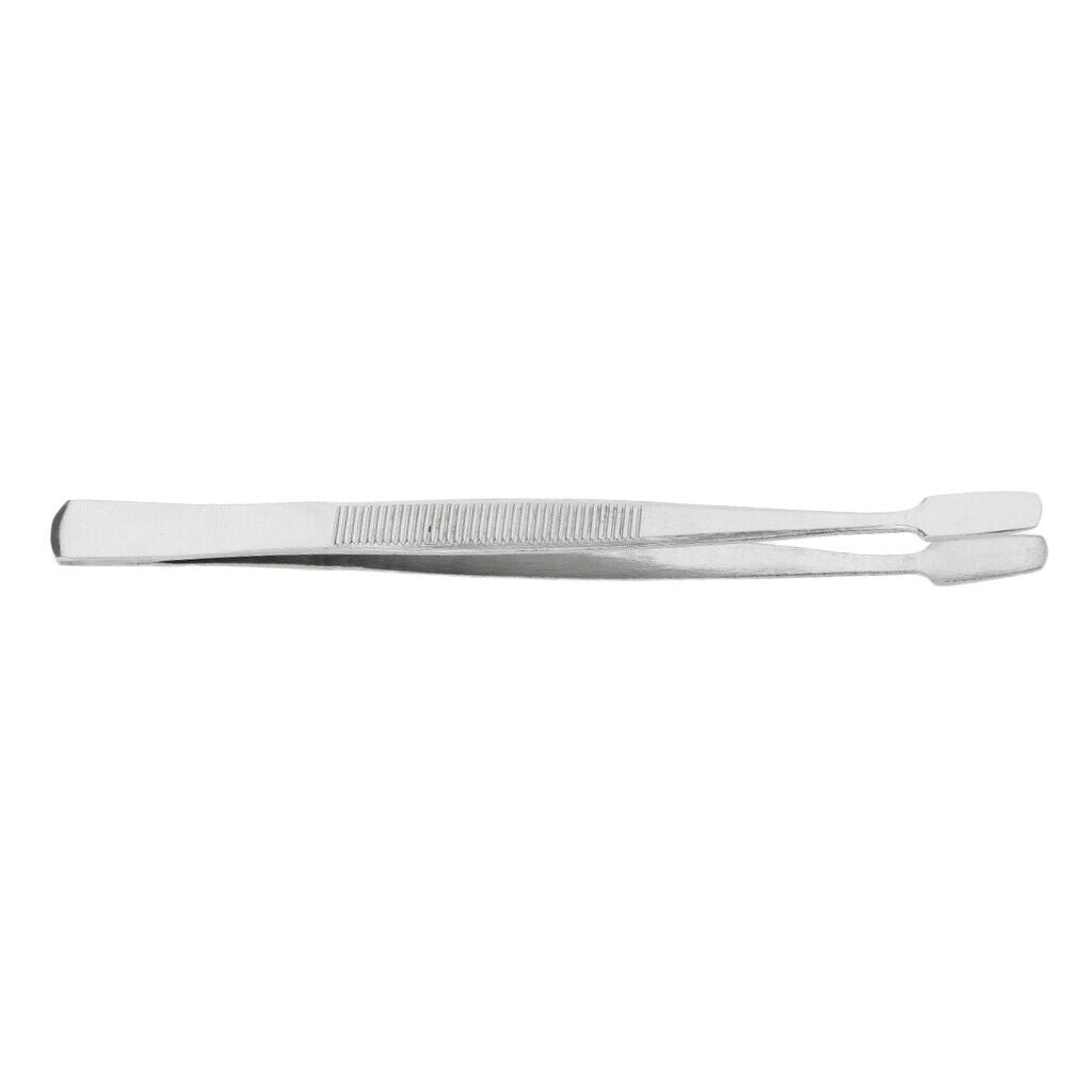 2Pcs Eyelash Tweezers Curved Flat Clip Extension False Lash Applicator Clamp Set