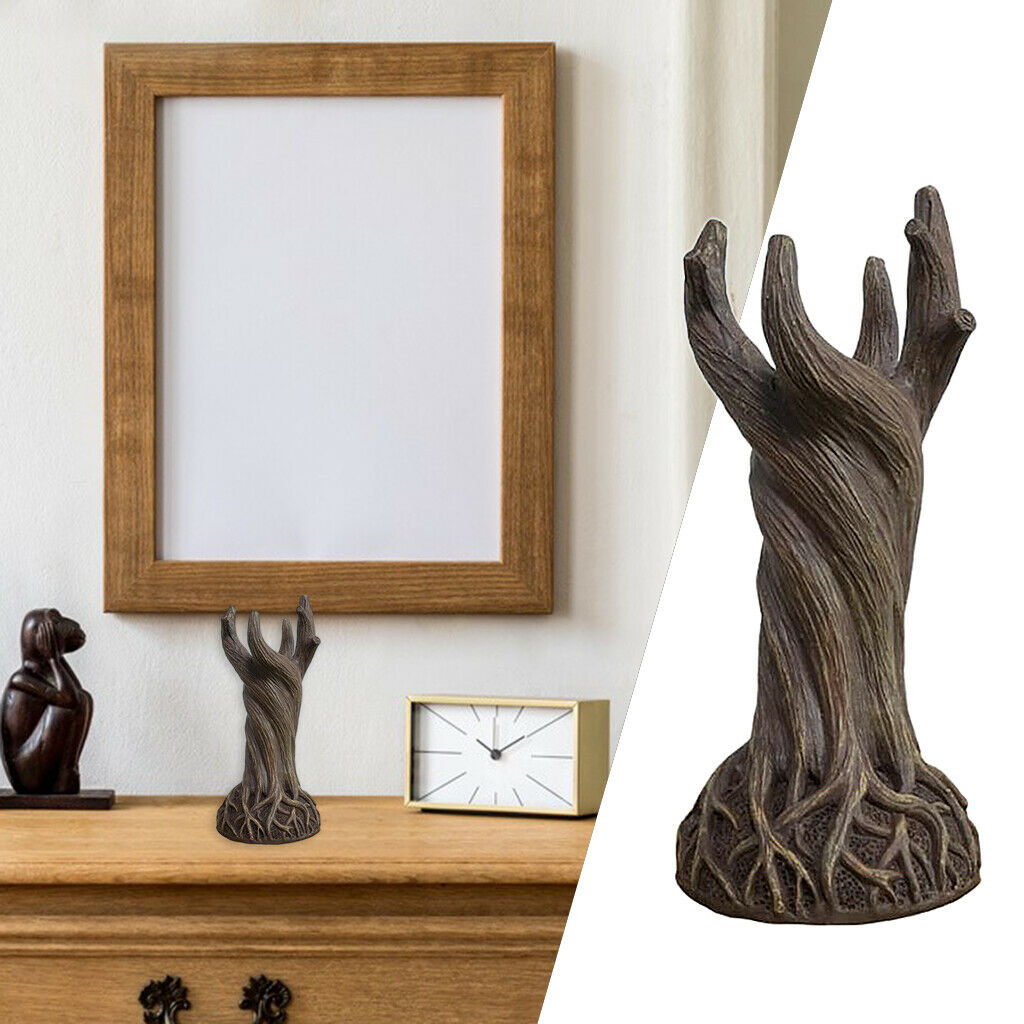 Ancient Tree Stump Shape Vase Desktop Flower Pot Sculpture Shelf Ornament