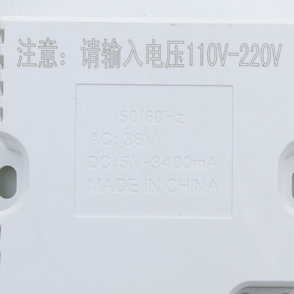USB Wall Charger Outlet Power Socket Plate Panels Switch 3.4A 6 Port